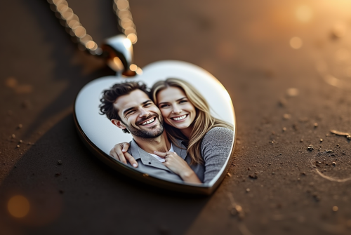 Offrez une émotion durable : gravure photo sur pendentif