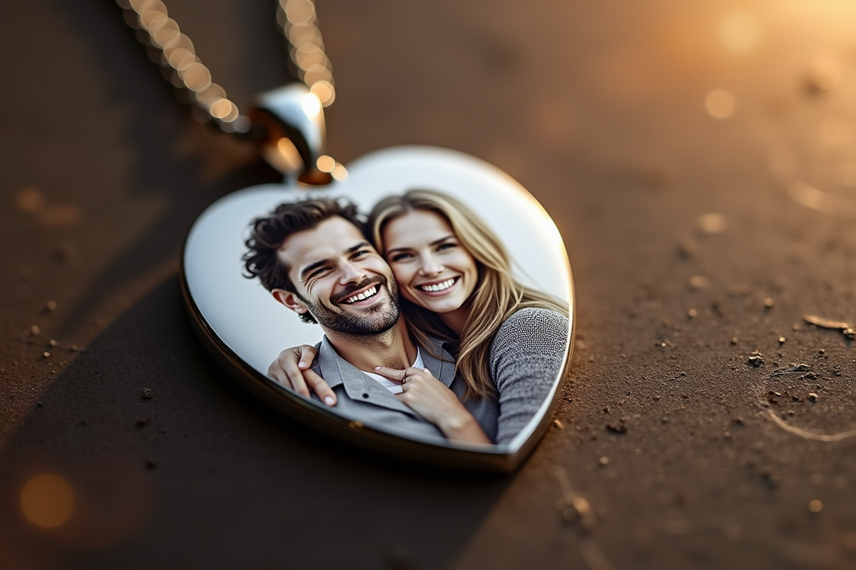 Offrez une émotion durable : gravure photo sur pendentif